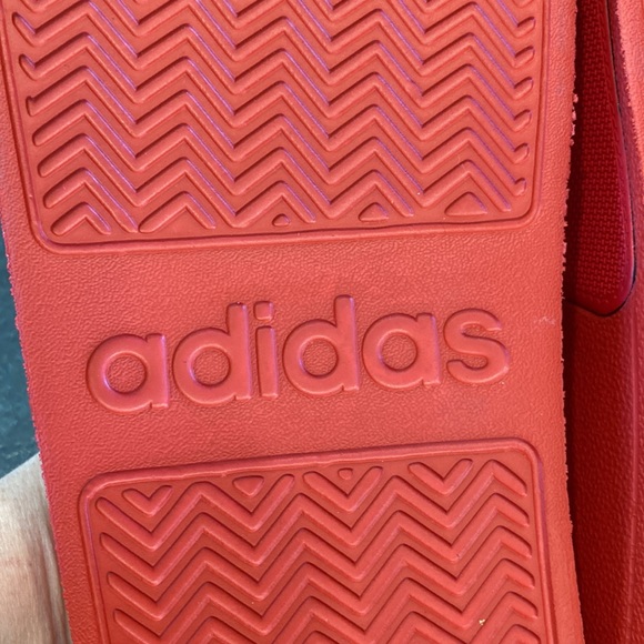 Men adidas cloudfoam red white slides sandals shoes size 18 - new without tags - Picture 10 of 12
